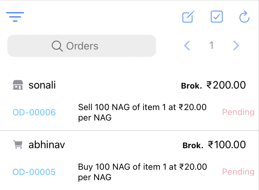 two pending orders